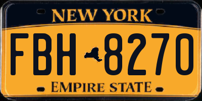 NY license plate FBH8270