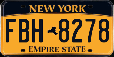NY license plate FBH8278