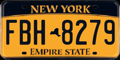 NY license plate FBH8279