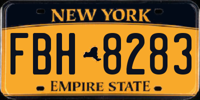 NY license plate FBH8283