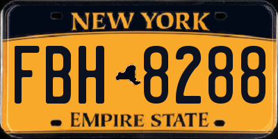NY license plate FBH8288