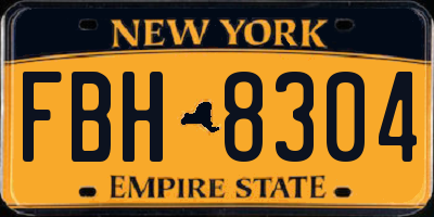 NY license plate FBH8304