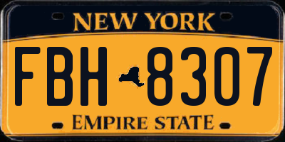 NY license plate FBH8307