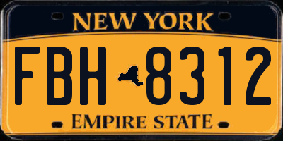 NY license plate FBH8312