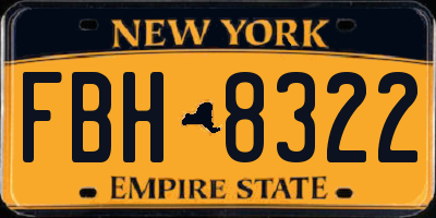 NY license plate FBH8322