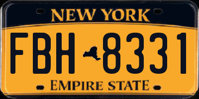 NY license plate FBH8331