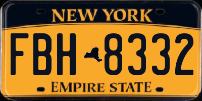 NY license plate FBH8332
