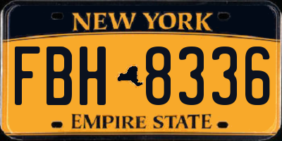 NY license plate FBH8336