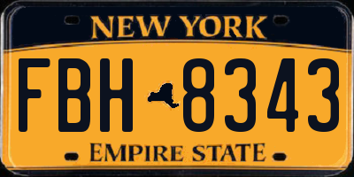 NY license plate FBH8343