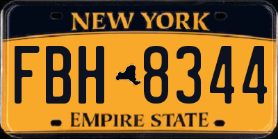 NY license plate FBH8344