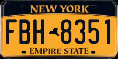 NY license plate FBH8351