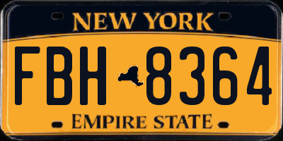 NY license plate FBH8364
