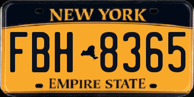 NY license plate FBH8365