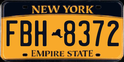 NY license plate FBH8372