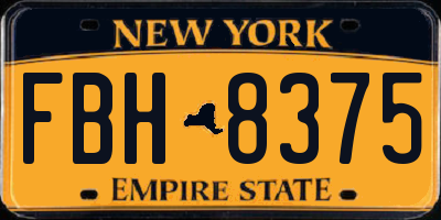 NY license plate FBH8375
