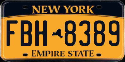 NY license plate FBH8389