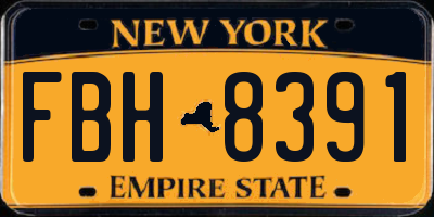NY license plate FBH8391
