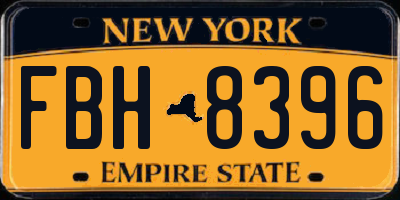 NY license plate FBH8396