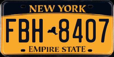 NY license plate FBH8407