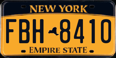 NY license plate FBH8410