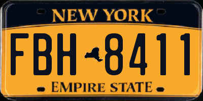 NY license plate FBH8411