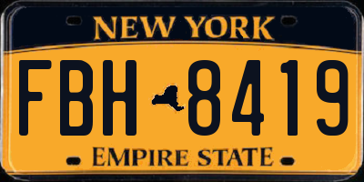 NY license plate FBH8419