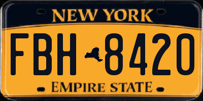 NY license plate FBH8420
