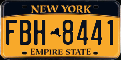 NY license plate FBH8441