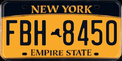 NY license plate FBH8450