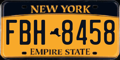 NY license plate FBH8458