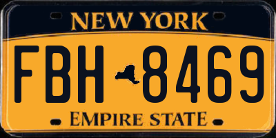 NY license plate FBH8469
