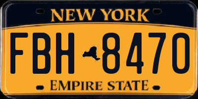 NY license plate FBH8470