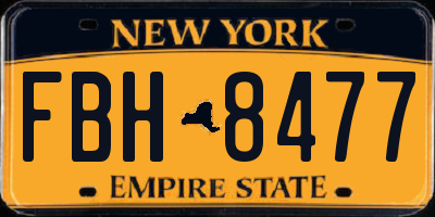 NY license plate FBH8477