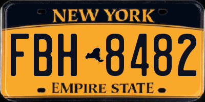NY license plate FBH8482