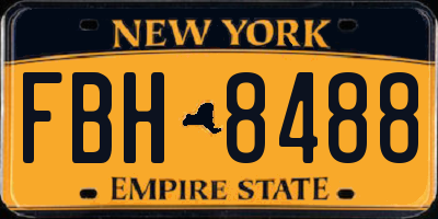 NY license plate FBH8488