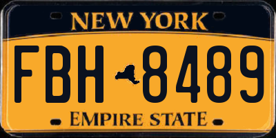 NY license plate FBH8489