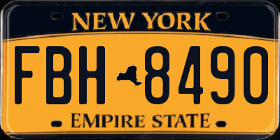 NY license plate FBH8490