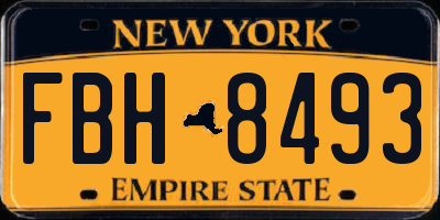 NY license plate FBH8493