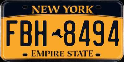 NY license plate FBH8494