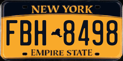 NY license plate FBH8498