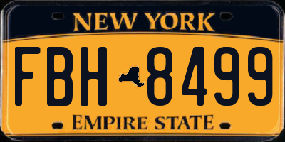NY license plate FBH8499