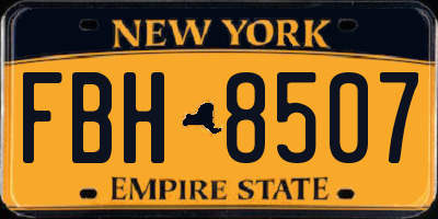 NY license plate FBH8507