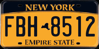 NY license plate FBH8512