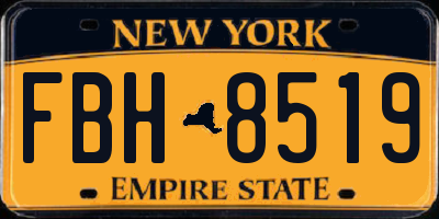 NY license plate FBH8519