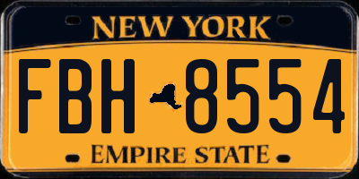 NY license plate FBH8554