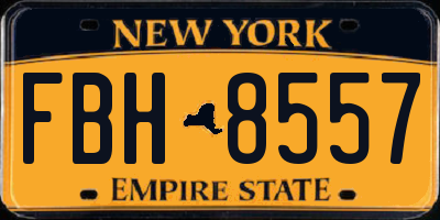 NY license plate FBH8557