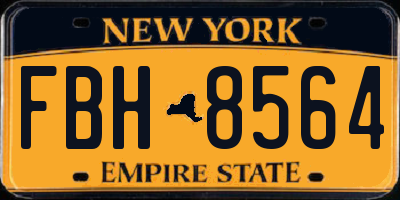 NY license plate FBH8564
