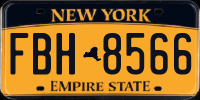 NY license plate FBH8566