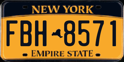 NY license plate FBH8571