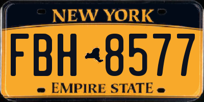 NY license plate FBH8577